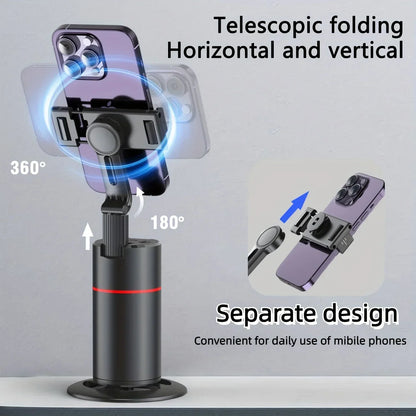 P02 360 ° Rotation Desktop Phone Stand Automatic Face Tracking for iPhone 16 15 Samsung S23 Xiaomi Handheld Gimbal Selfie Stick