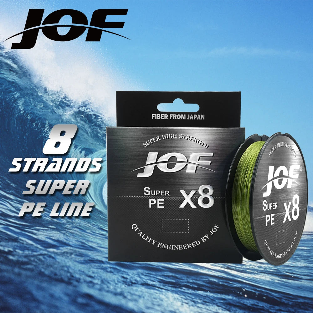 JOF X8 Strong 300M 500M 100M 8 Strand Weaves PE Braided Fishing Line Multifilament 8 Braid Wire 12LB 20LB 40LB 60LB 80LB 100LB