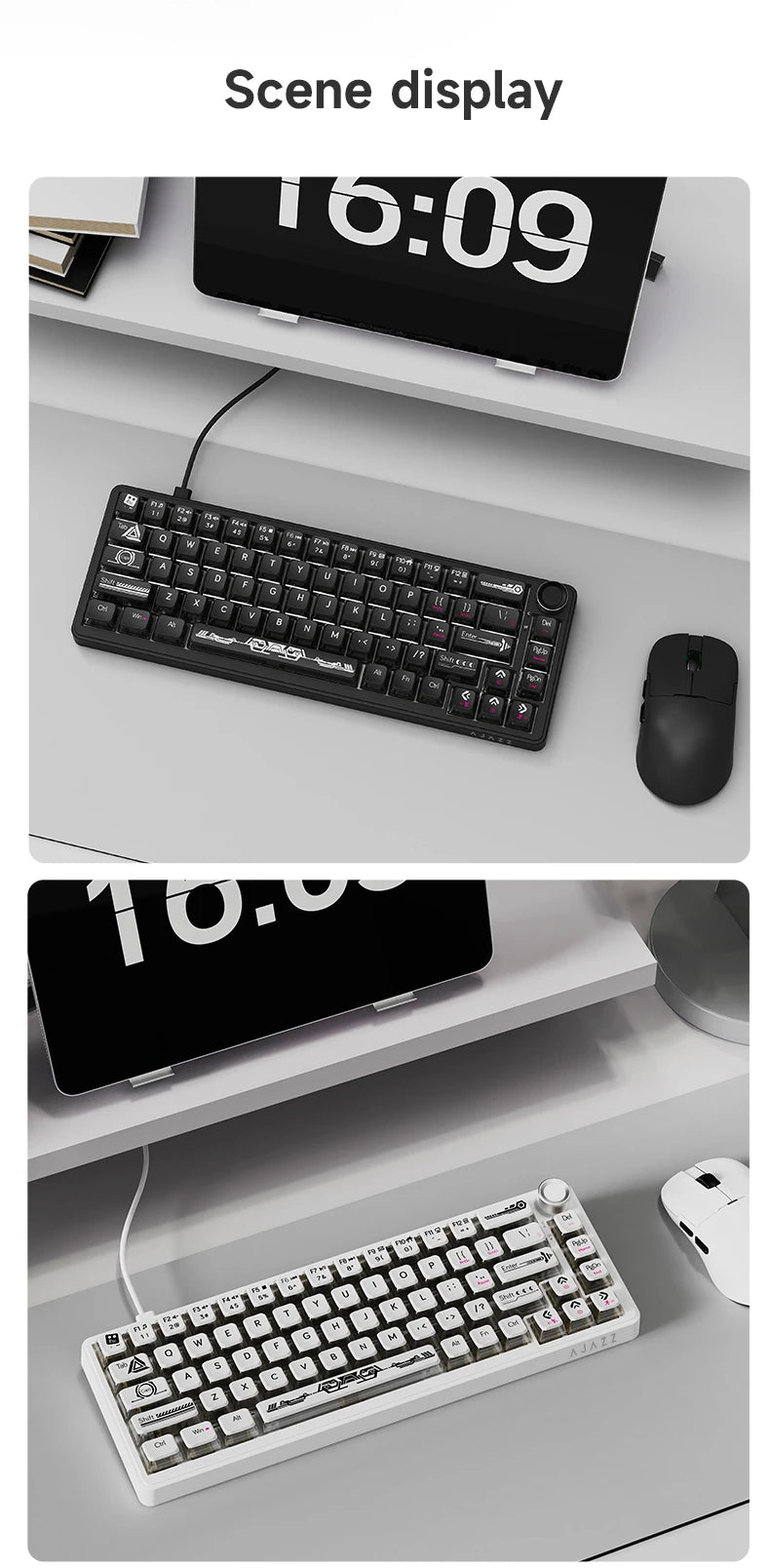 AJAZZ AK690 mekaniskt USB-tangentbord med 68 tangenter – engelsk layout