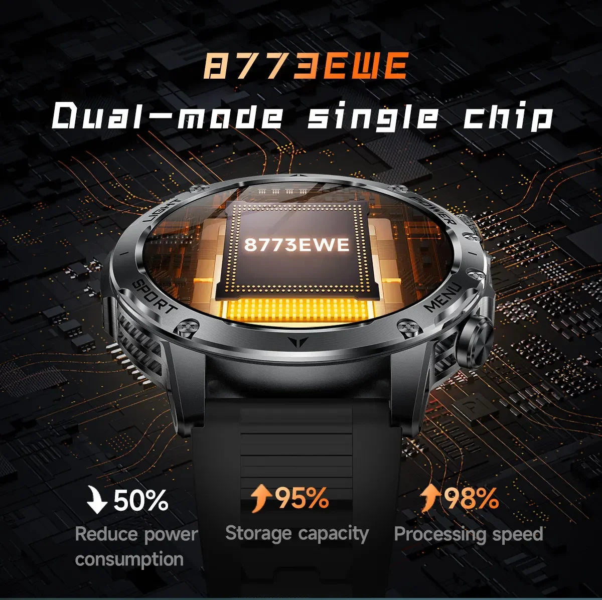 2026 New Men's GPS Outdoor Sports Smart Watch AMOLED Screen NFC Flashlight Heart Rate Monitor Waterproof Bluetooth Call 1000mAh