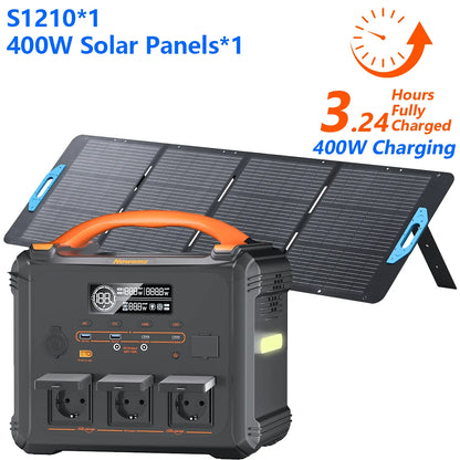 [Shipped From Within Europe]Newsmy S1210 Portable Power Station 1102.5Wh Capacity LiFePO4 Battery with 2500+ Cycles 2000W Rated Power 12 Output Ports Smart HD LCD Display LED Lighting