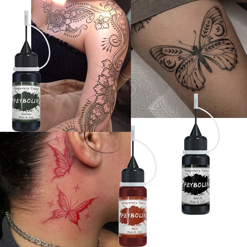 DIY Temporary Tattoo Kit with Stencils-7 Vibrant Colors with 6 Stencil Sheets Ttotal 288 Patterns,Body Art Paints for Halloween