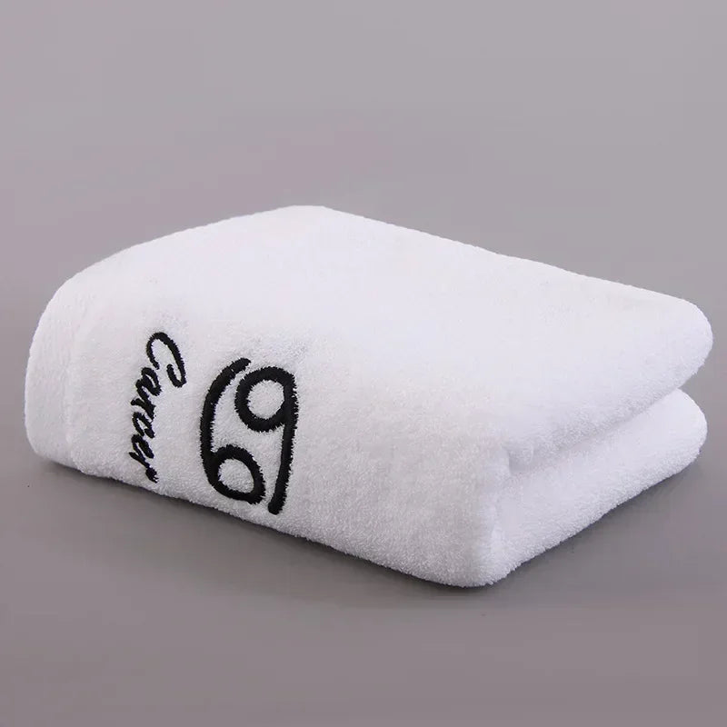 12 Constellation Letters Towel Embroidery Cotton Absorbent Quick Dry Lovers Gift Thickened Sport Soft fashion Face Towel 35x75cm