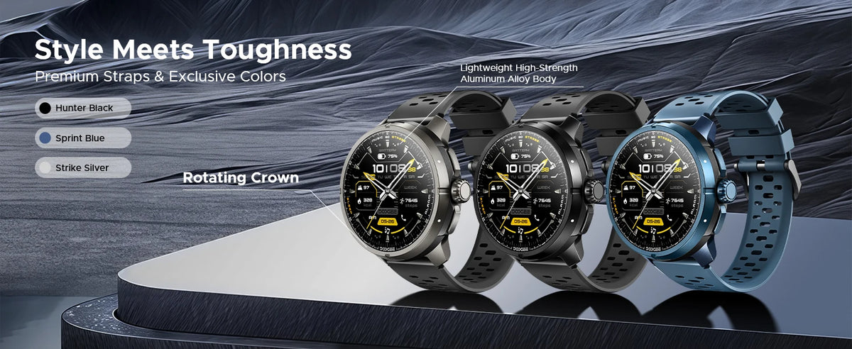 DOOGEE ANYMOVING M1 PRO Smart Watch 1.5" AMOLED Dual Band GPS Smart Watch with Offline Maps 170+ Sports Modes Fitness Watch 15-Day Battery AI Voice Assistant 5ATM Waterproof Outdoor GPS Watch