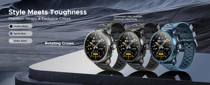 DOOGEE ANYMOVING M1 PRO Smart Watch 1.5" AMOLED Dual Band GPS Smart Watch with Offline Maps 170+ Sports Modes Fitness Watch 15-Day Battery AI Voice Assistant 5ATM Waterproof Outdoor GPS Watch