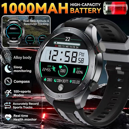 2026New Men's Outdoor Sports Smartwatch GPSTrack 1000mAh Battery Heart Rate Monitor 100+Sport Mode IP67 Waterproof Smart Watches