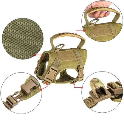 Tactical vest for kittens and small dogs military harness for cats traction strap to prevent escape breathable with 2 Stickers