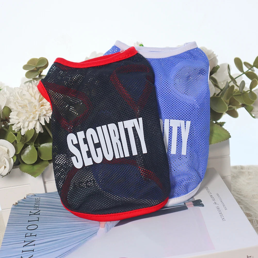 Cat and Dog Universal Summer Clothes Mesh Breathable Letter Printing Thin Size Large Dog Tank Top Golden Bears