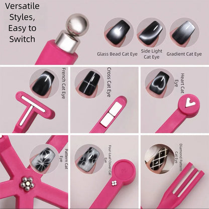 New 8in1 Nail Magnet Multi Functional For Attracting Glass Beads Cat Eye Nail Polish And Gel Polish