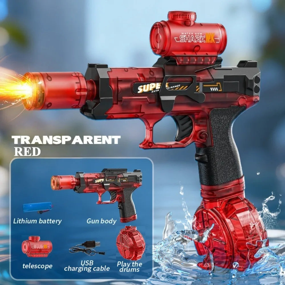Dubbelpipig Gatling vattenpistol med eldeffekt