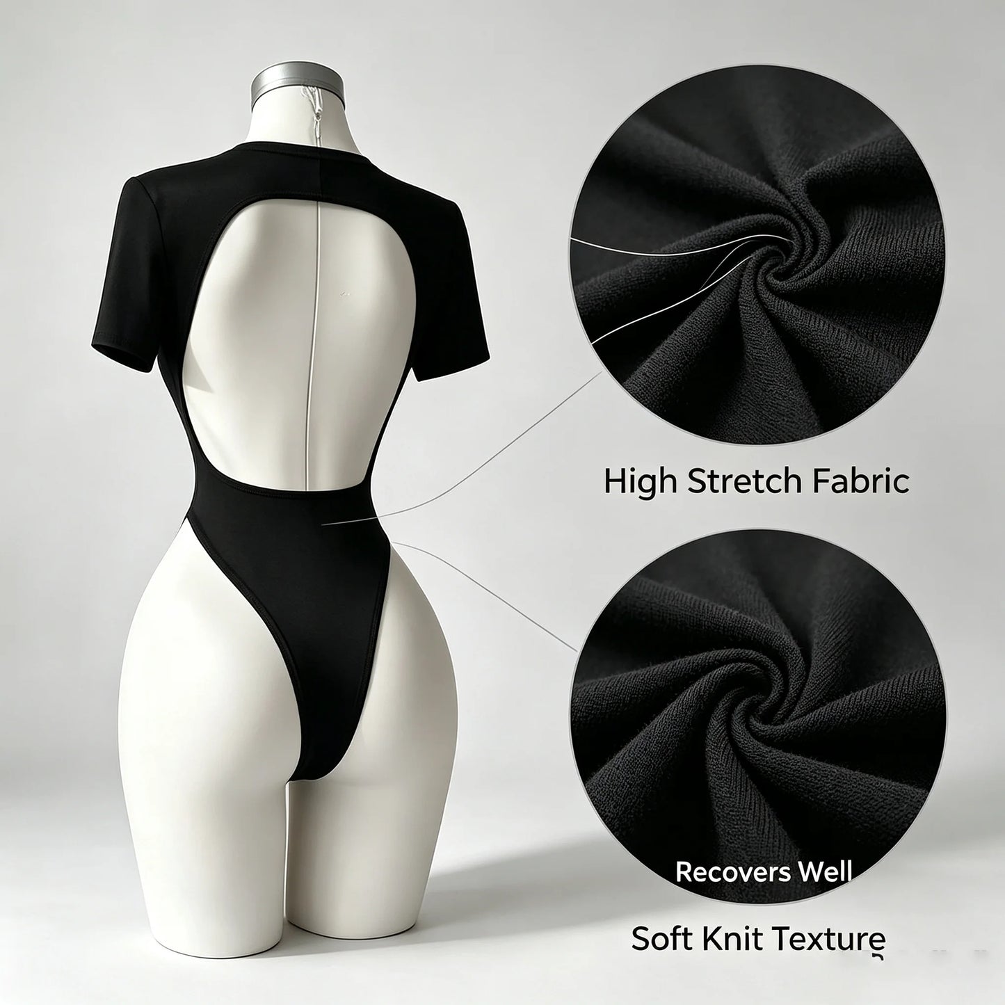 Women's High-Quality Backless Bodysuit Basic Solid Color Comfortable Fit Underwear
