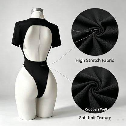Women's High-Quality Backless Bodysuit Basic Solid Color Comfortable Fit Underwear