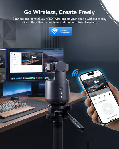 EMEET PIXY Wireless 4K Webcam Dual-Lens AI Tracking PTZ Streaming Camera Gesture Control HDR Live Streaming for YouTube/Facebook