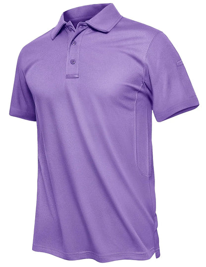 TACVASEN Summer Polo Tee Shirts Men's Short Sleeve Quick Dry T-shirt Breathable Work Shirt Fishing Hiking Golf Polos Top Man