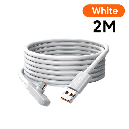 USB-C snabbladdningskabel med 90° kontakt – USB-A eller USB-C till USB-C