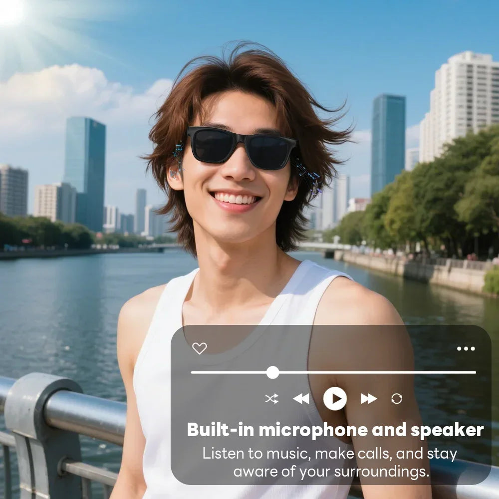 Lenovo Remote Touch Control 8K AI Smart Glasses Bluetooth Wireless Sunglasses Photo Camera Recording Voice Assistant Translator