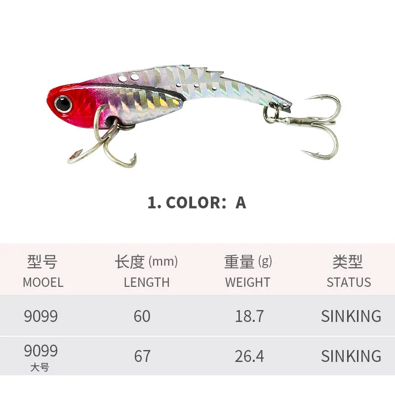 VIB submerged long throw lure for lure fishing, 60MM/67MM, Trembling swim tip 18.7G/26.4GB, VIB false bait fishing lure