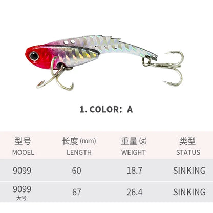 VIB submerged long throw lure for lure fishing, 60MM/67MM, Trembling swim tip 18.7G/26.4GB, VIB false bait fishing lure