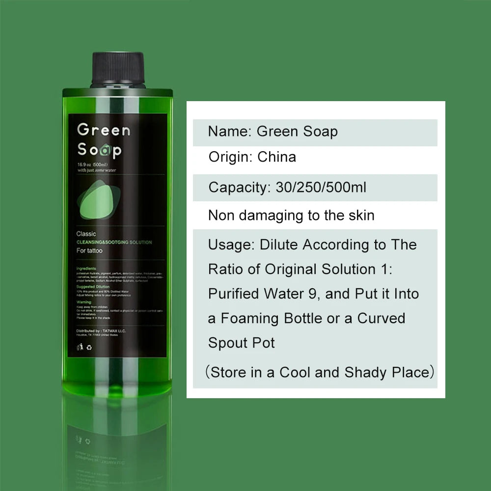 Tattoo Green Soap Kit - 250ML Green Soap with 250ML Aluminium Pressure Sprayer Bottle Tattoo Cleaning Tools  Tattoo Supplies