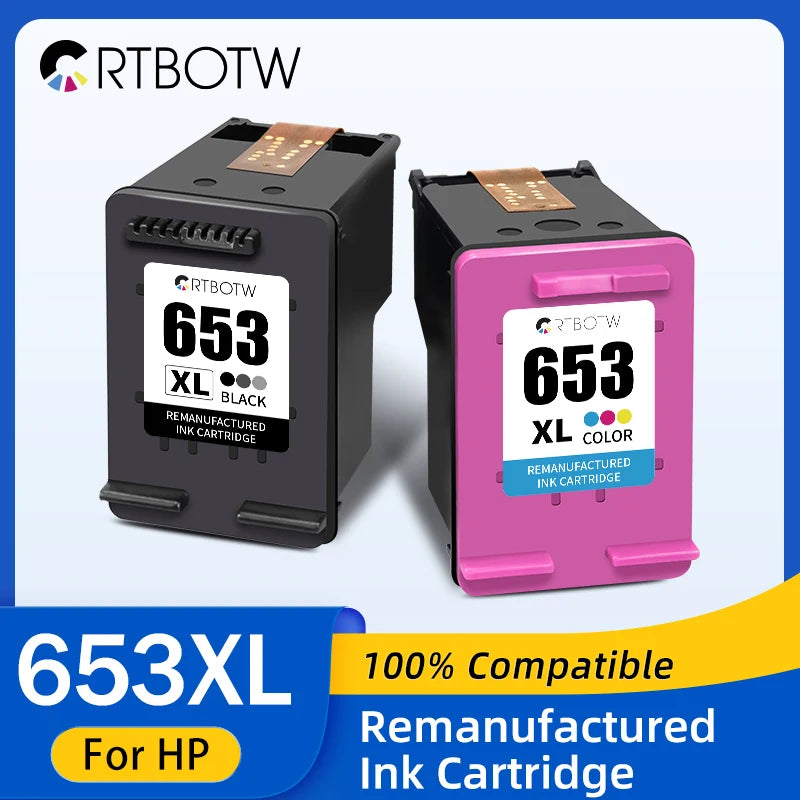 CRTBOTW 653XL Ersättningsbläckpatron för HP 653
