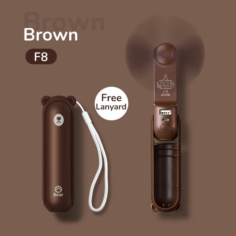 JISULIFE Handhållen Fläkt 3-i-1 – Ficklampa & Powerbank, F8 (2000mAh) / F8X (4500mAh), 7 Färger