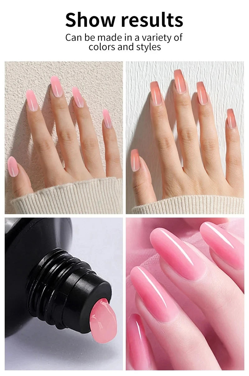Poly Gel Extension Tool Set Professional Gel Nail Polish Kit With UV LED Nail Lamp Dryer And Electric Nail Drill Machine