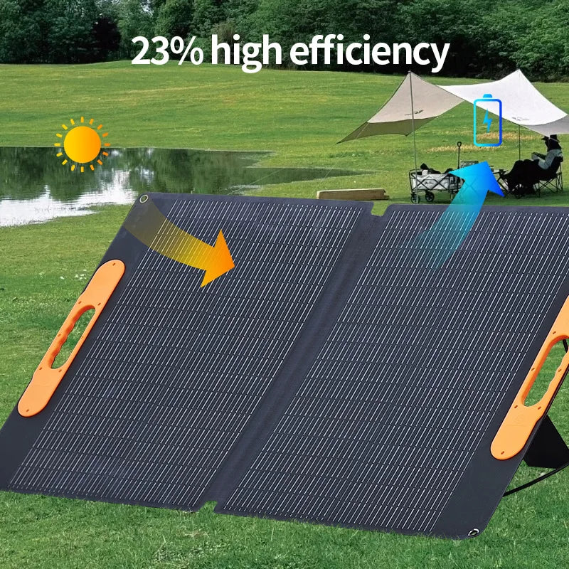 100W Portable Solar Panel Foldable Solar Panel Kit Waterproof Power Backup Solar Charger for Power Station Camping Solar
