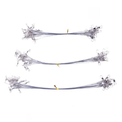 Anti Bite Steel Fishing Line Steel Wire Leader With Swivel Fishing Accessory Lead Core Leash Fishing Wire 15cm 20cm 25cm 30cm