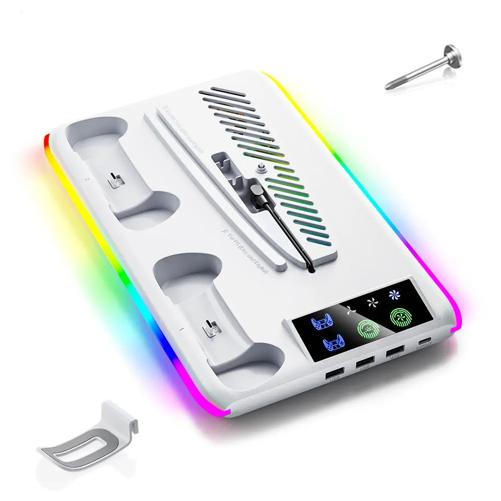 Stand For Sony PS5 Console Playstation Play Station PS 5 Pro Slim Support Cooler Fan Base Holder Control Charger Game Accessory