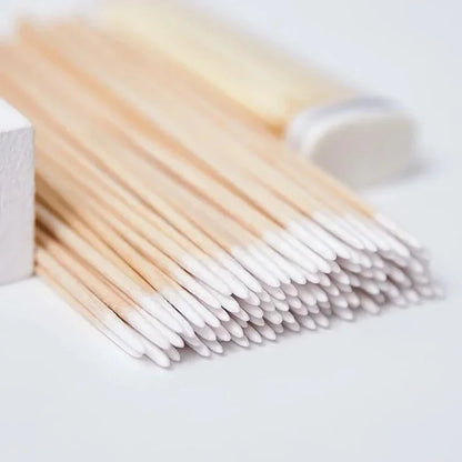 100/300/500 Nails Wooden Tip Cotton Stick Buds Disposable Ultra-Detail Corrector Nail Polish Remover Clean Sticks Manicure Tools