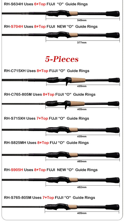 PURELURE SHARPEN Travel Soft Lure Long Spinning and Casting XF/MF Action Rods FUJI Components Bass Pike Rod Fishing Rod Reel