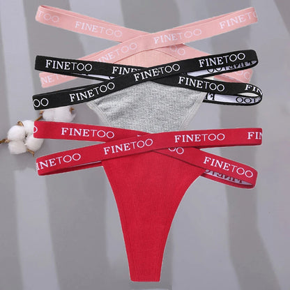 3-pack stringtrosor med korsade sidoband i bomull, M–XL