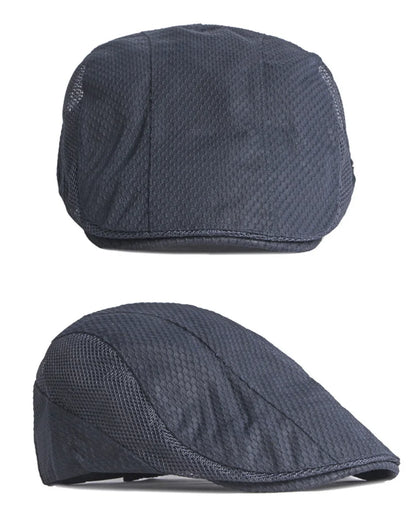 Summer Beret Hats for Man Forward Cap Women Hollow Mesh Breathable Flat Peaked Caps Fashionable Outdoor Cap Adjustable