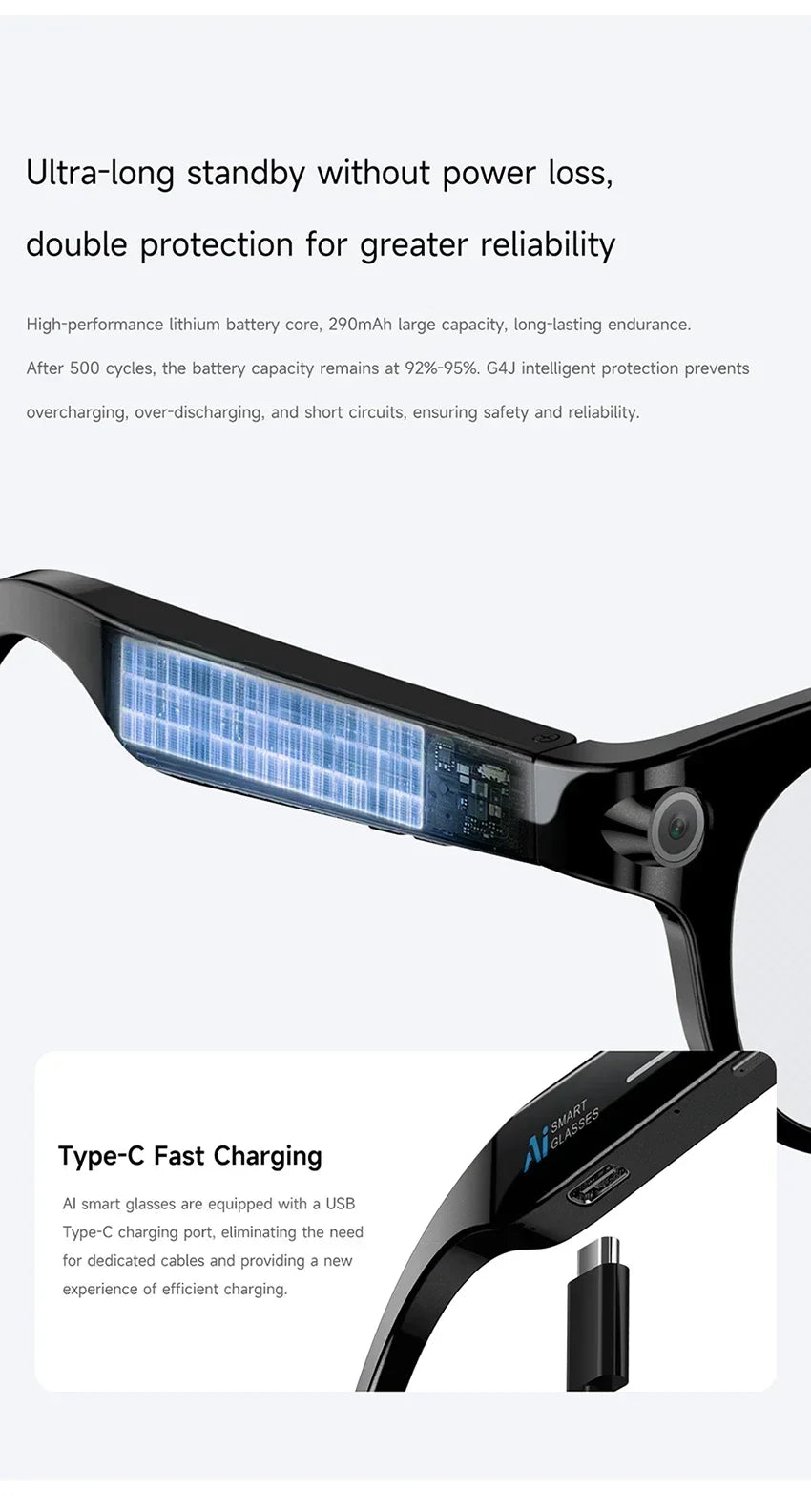 Xiaomi Smart AI Glasses 800W Shooting Camera HD Photo Video Voice Call Translation Waterproof Bluetooth AI Motorcycle Glasses