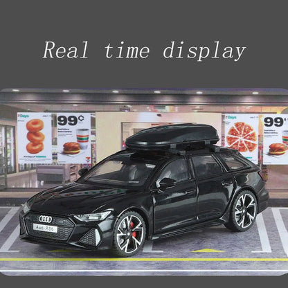 Audi RS6 Diecast Modellbil 1:32 – Ljud & Ljus 7 Dörrar öppnas Zinklegering CE Svart Grå Samlarmodell 2026