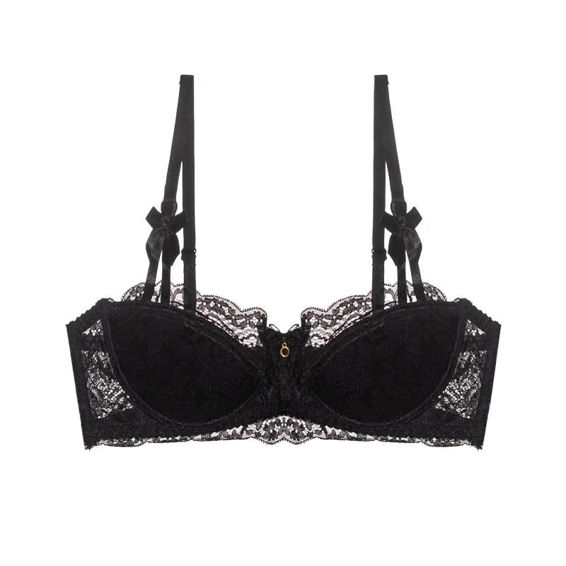 Dam Viktoriansk Spets Lingerie Set – Push-up Halvkupa Trådlös BH & Trosor Samlande, 4 Färger S–4XL