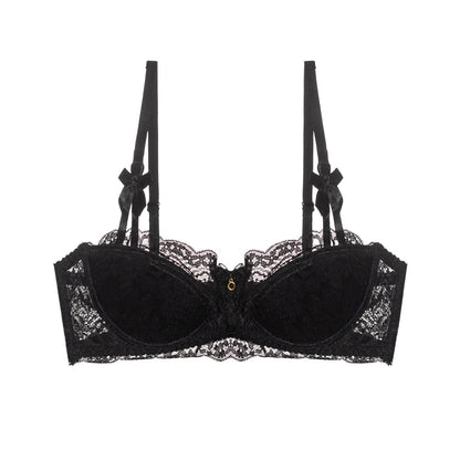 Dam Viktoriansk Spets Lingerie Set – Push-up Halvkupa Trådlös BH & Trosor Samlande, 4 Färger S–4XL