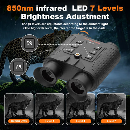 GTMEDIA V6 PRO Infrared 4K Night Vision Binoculars Goggles 8X Digital Zoom 300M Full Darkness Photo&Video Telescope for Hunting