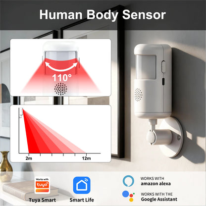 PGST PIR-rörelsesensor med Tuya-stöd och USB-C, 2–8-pack