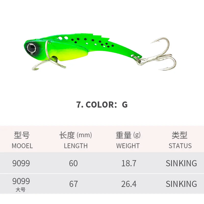 VIB submerged long throw lure for lure fishing, 60MM/67MM, Trembling swim tip 18.7G/26.4GB, VIB false bait fishing lure