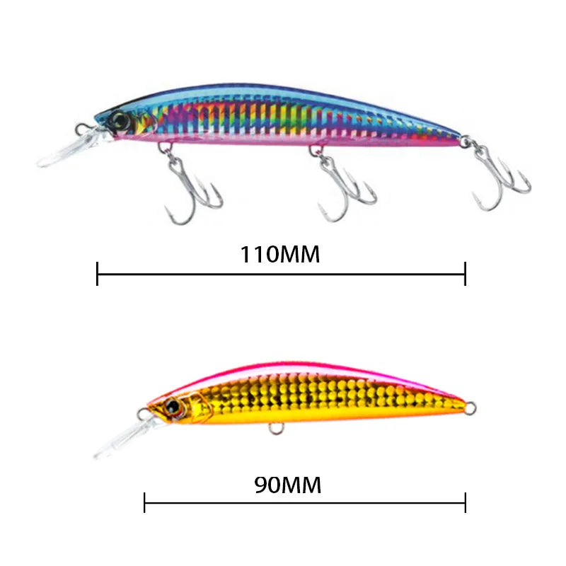 Freshwater Bait Mino 90MM110MM Ultra-long Cast Utra-long Bait Sinking Weight 27g37g Perch Bait Trolling Bait Fishing Tackle