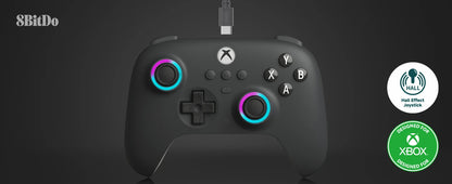 8BitDo Ultimate C Kabelansluten Xbox Handkontroll – Hall Effect GuliKit RGB Fire Ring USB Xbox Series X|S/One/PC Windows 10/11