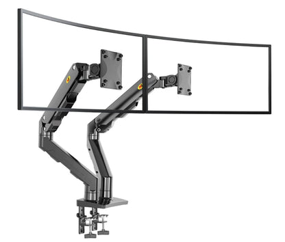 NB G55 Mechanical Spring Arm 27-34 Inch Dual Arc Screen Desktop Monitor Holder 5-16kgs Ultra Wide Monitor Mount with USB Port