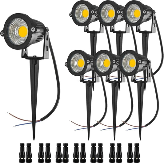10-pack Lågspännings LED Spotlight Utomhus – 5W eller 10W, DC12–24V, Vattentålig, Trädgård & Gångväg