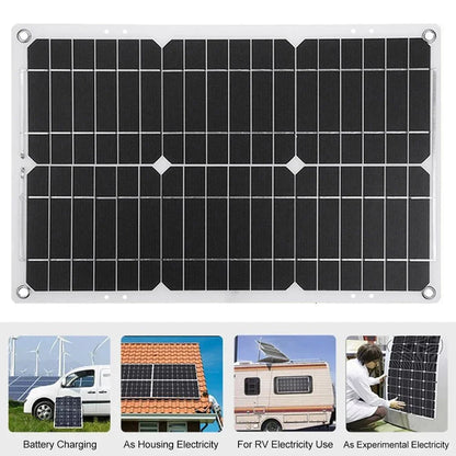 Komplett Solkraftsystem 4000W/6000W – 20W Monokristallin Solpanel + Modifierad Sinusvåg Inverter 110V/220V + 30A PWM-regulator 12V/24V
