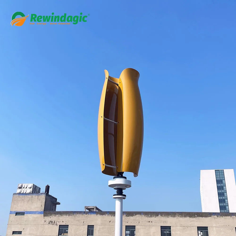 Vertikal Vindturbin 10kW/30kW 12V–220V – Magnetlevitation Kärnlös 2 Blad Nätansluten/Off-Grid Hushåll Båt Gata, 6 Färger
