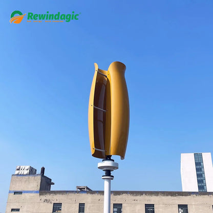 Vertikal Vindturbin 10kW/30kW 12V–220V – Magnetlevitation Kärnlös 2 Blad Nätansluten/Off-Grid Hushåll Båt Gata, 6 Färger