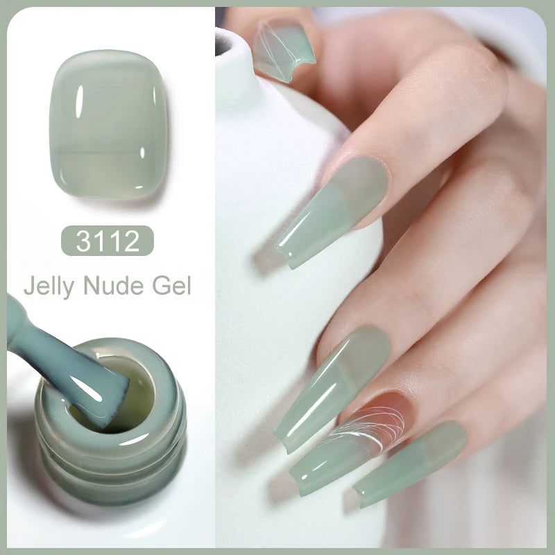 Clou Beaute Transparent French Gel Polish Translucent Nude Pink Red Jelly Glass Milky White Varnish Rainbow Color Nail Art