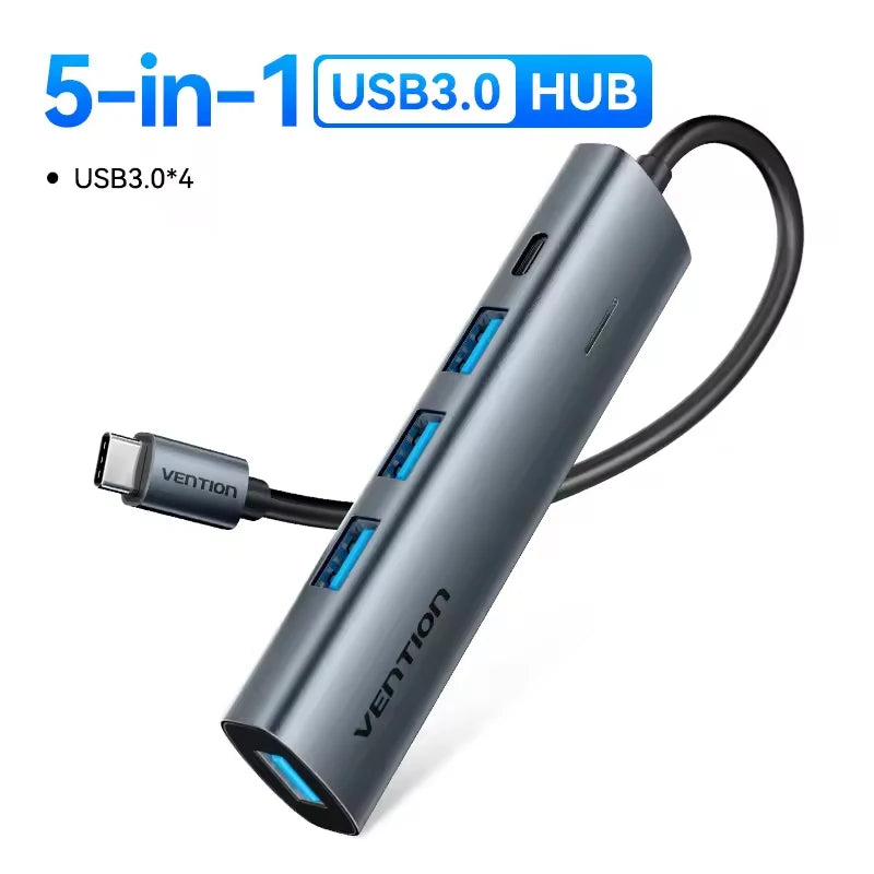 Vention USB C HUB 4K 60Hz Type C to HDMI RJ45 Ethernet PD 100W SD TF for MacBook PC iPad Sumsang PC Tablet Phone USB 3.0 Hub