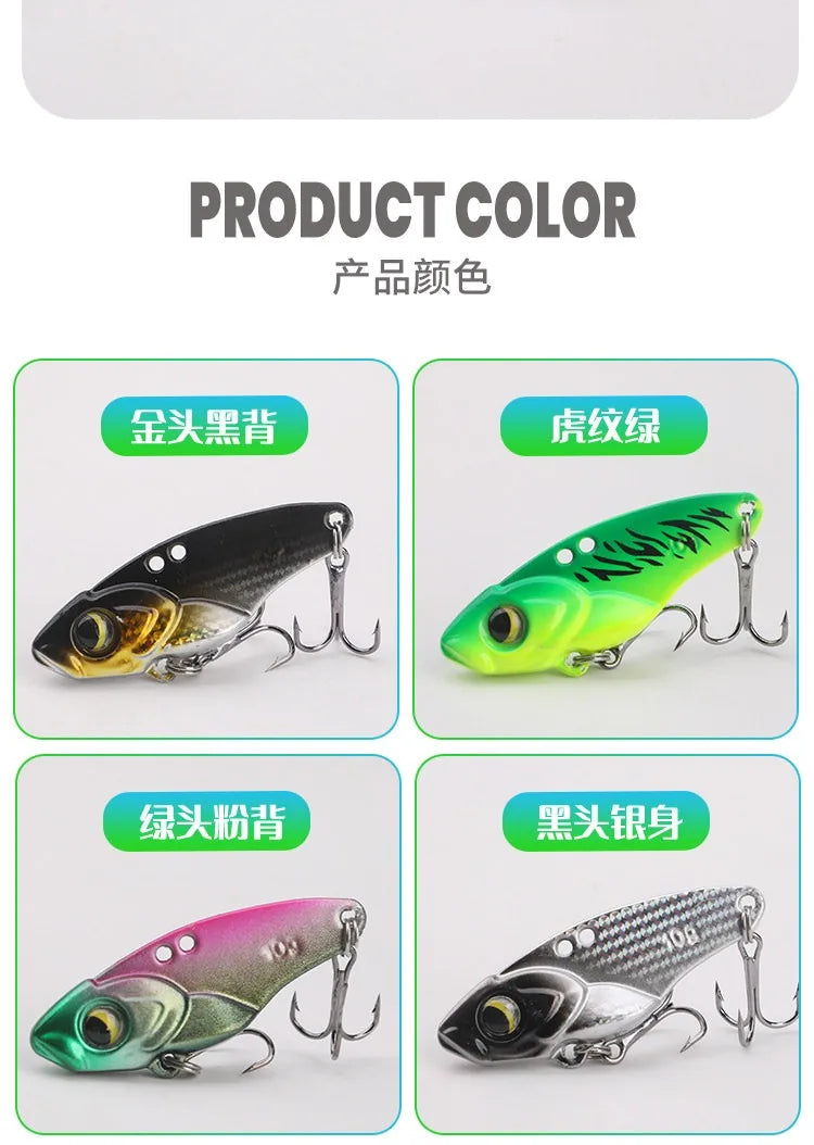 NEW 1PC Metal VIB Fishing Lures 5g 7g 10g 15g Metal Jig Crankbait Wobbler Vibration Baits Pesca Tackle for Trout Bass Pike Perch